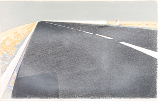 20th Century print, signed, a stylish study of a roadway 22/260 15" x 22" 