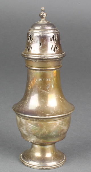 A silver baluster sugar shaker Birmingham 1933, 130 grams