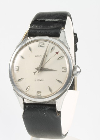 A gentleman's gilt cased Pronto automatic wristwatch, a steel cased Chalet ditto 