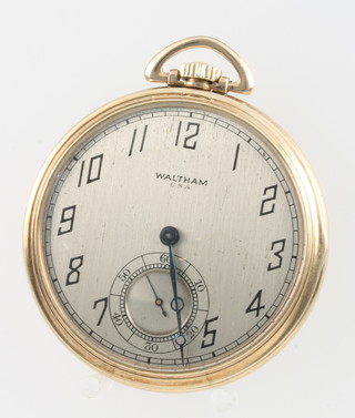 A gentleman's gilt cased Waltham dress watch with seconds at 6 o'clock, an octagonal ditto 