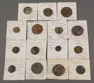 A Severus Alexander coin and 14 other Roman coins