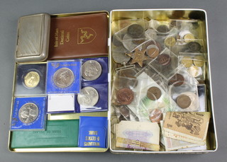 A collection of mainly UK coins and crowns 