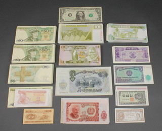 A quantity of modern World bank notes
