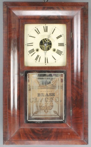 Jerome, an American 30 hour striking wall clock with painted dial contained in a mahogany case 