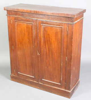 A Victorian mahogany chiffonier/side cabinet fitted a cupboard enclosed by panelled doors 39"h x 35"w 13 1/2"d 