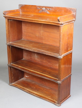 A 19th Century mahogany Globe Wernicke style 3 tier bookcase with three-quarter gallery 45 1/2"h x 36"w x 13"d 