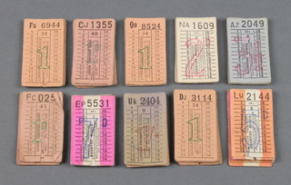 A collection of various London Transport bus tickets 