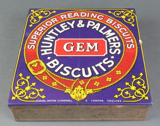 A Huntley & Palmers Gem biscuits tin 2" x 8 1/2" x 9" 