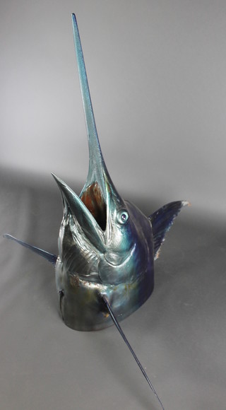 A large and impressive fibre glass figure of a Marlin's head 48"h x 36"w x 49"l