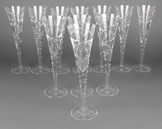 A set of 11 contemporary champagne flutes 11" 