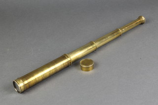 A brass 3 draw pocket telescope
