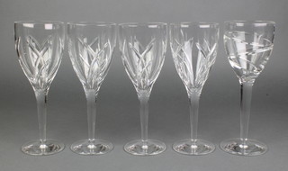 A set of 4 Waterford cut glass wines 9 1/2" a similar ditto