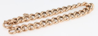 A 9ct yellow gold chased hollow link bracelet 10.5 grams