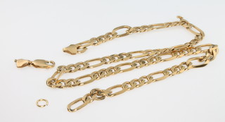 A 9ct gold flat link necklace 28 grams