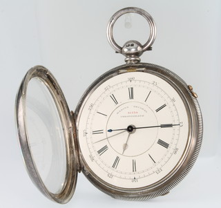 A gentleman's Victorian silver cased key wind Marine Decimal Chronograph pocket watch, the dial numbered 41534 