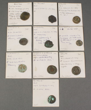 A Victorinus coin and 9 other Roman coins 