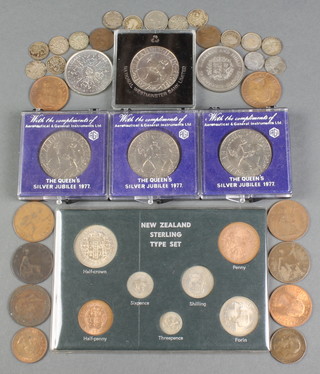 New Zealand sterling type coin set and minor coins