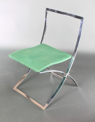 A 1970's Italian designer polished chrome folding chair  