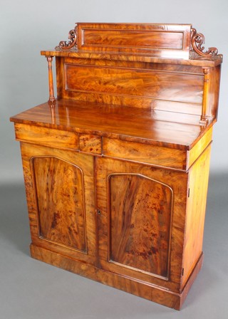 A Victorian mahogany chiffonier with raised back fitted a drawer 50"h x 36"w x 17"d 