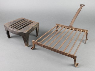 An 18th/19th Century grid iron 3"h x 9"w x 10"d together with a Victorian wedge shaped fire grate 4" x 6" x 6" 