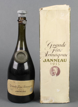 A bottle of 1935 Grande Fine Armagnac Janneau  
