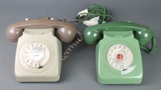 A 746 green dial telephone and a ditto grey dial telephone  
