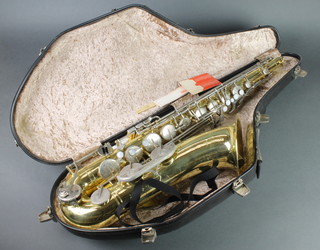 A Yamaha brass saxophone 