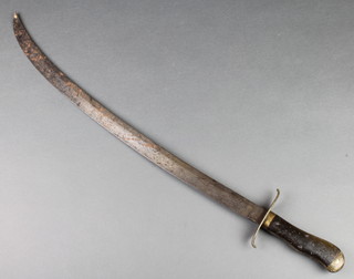 An African sword with 22" curved blade and horn handle