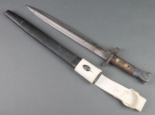 A Wilkinson's 1888 Mk 1 knife bayonet with leather scabbard