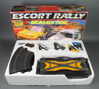 A Scalextric Escort Rally set boxed