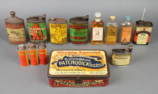 A Wakefield Everyman oil tin, ditto Cycle Oil tin, a Raleigh Industries tin, a Princes Cycle oil tin and various other tins