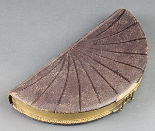 A Victorian leather covered fan shaped photograph album 