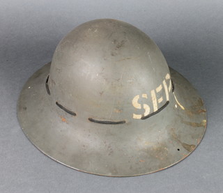 A Second World War Fire Watcher's helmet marked S F P 