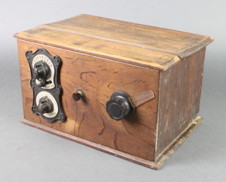 A 1920's Lissen radio contained in a pine box complete with wiring diagram 