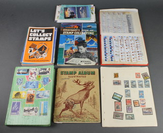 A stock book of used GB stamps and 2 small albums etc 