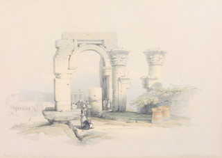 David Roberts RA, prints, a set of 3 - ruins. temple on the Island of Biggeh/Nubia and Christian and Mahomedan Chapels on the summit of Sinai 8" x 13 1/2" and ditto Fortress of Ibrim/Nubia 10 1/2" x 15" 