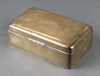 A Victorian silver cigarette case with chased monogram Birmingham 1894, 5" 