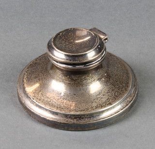 A silver capstan inkwell Chester 1916 3" 