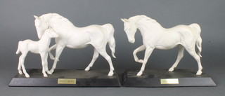 2 Beswick bisque horse groups - Spirit of Affection and Spirit of Freedom 8"h