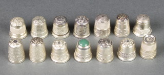 14 silver and Sterling silver thimbles