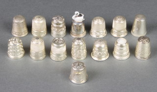 15 silver and Sterling silver thimbles