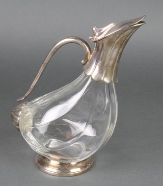 A silver plated mounted decanter in the form of a bird 11" 