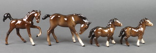 2 Royal Doulton figures of ponies 4 1/2", a ditto 5 1/2" and a Beswick pony 6 1/2" 