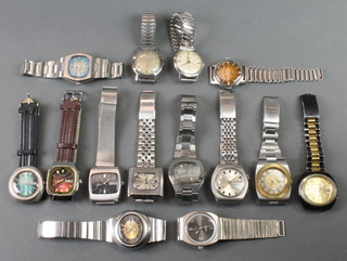 A quantity of mainly 1970's steel cased gentleman's wristwatches