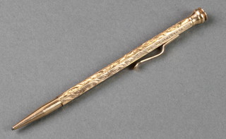 A 9ct yellow gold bright cut S Mordan Everpoint propelling pencil 