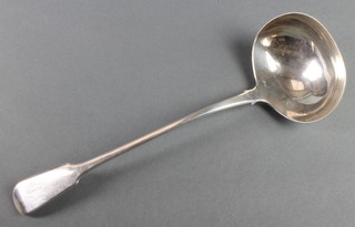 A George III fiddle pattern silver ladle London 1814, 186 grams