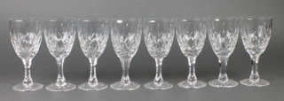 8 Brierley cut glass wine glasses 