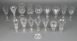 A 19th Century ale glass and minor glassware