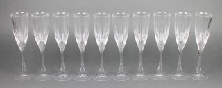 10 cut crystal champagne flutes