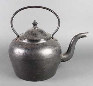 A Victorian iron 18 pint tea kettle 14"